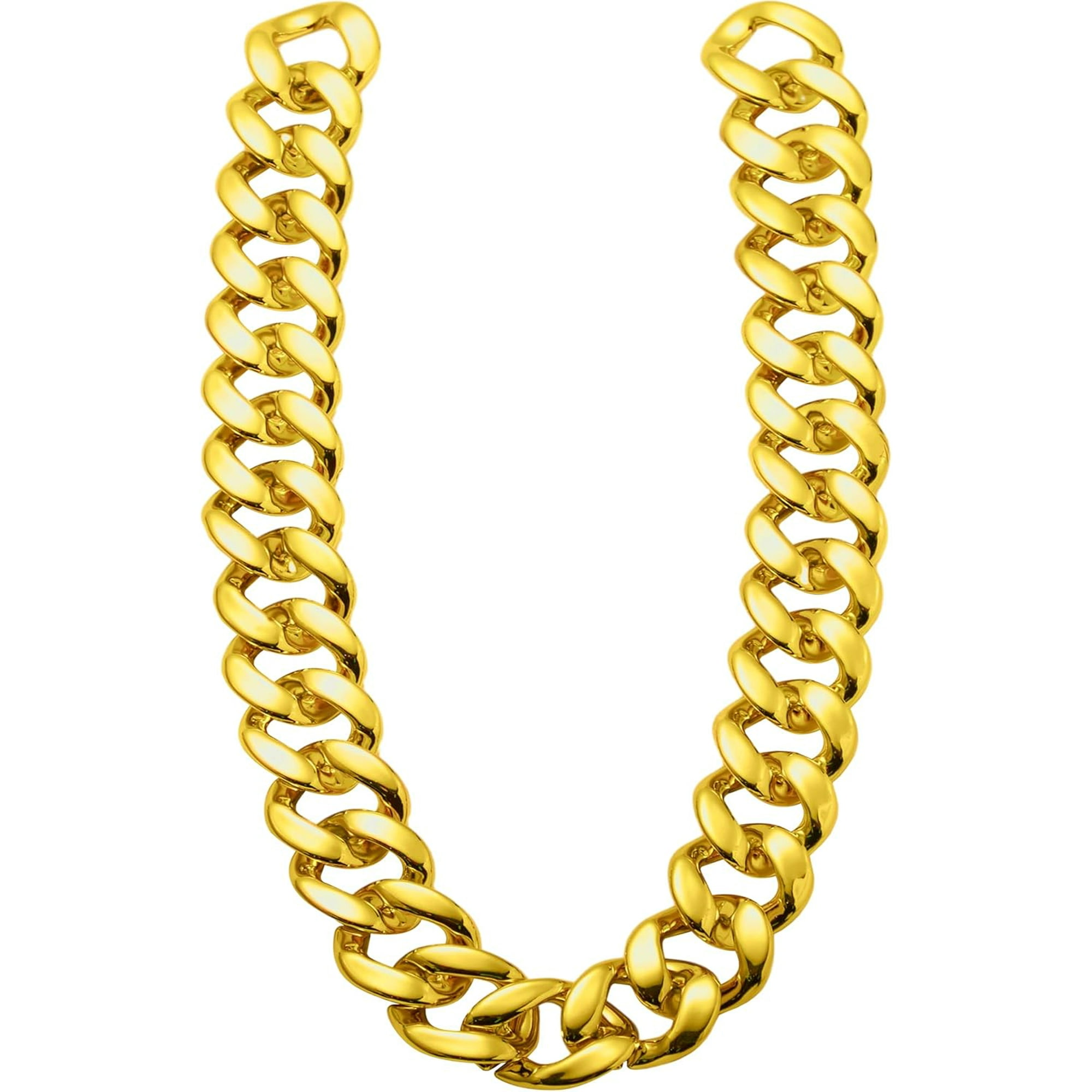 Gold Chain Halloween Gold Hip Hop Bling Chain Necklace  1970s Disco & Fancy  Dress Party Costume Accessory  New With Tags