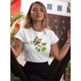 thumbnail image 2 of Cute Birds On Summer Branch T-Shirt Women -Image by Shutterstock, Female Small, 2 of 4