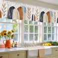 thumbnail image 4 of 2 Pack Bohemian Nordic Valance for Window Simple Colorful Abstract Leaves Kitchen Valance Rod Pocket Short Curtain Topper Decorative Window Treatment for Living Room Bedroom 42"x12", 4 of 8