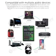 D Debra DI-UX Series Professional Portable Recording Mixer Audio with 99 DSP Digital Effects and USB for DJ Mixer Console Karaoke Home Recording Studio (DI-4UX 4 channels)