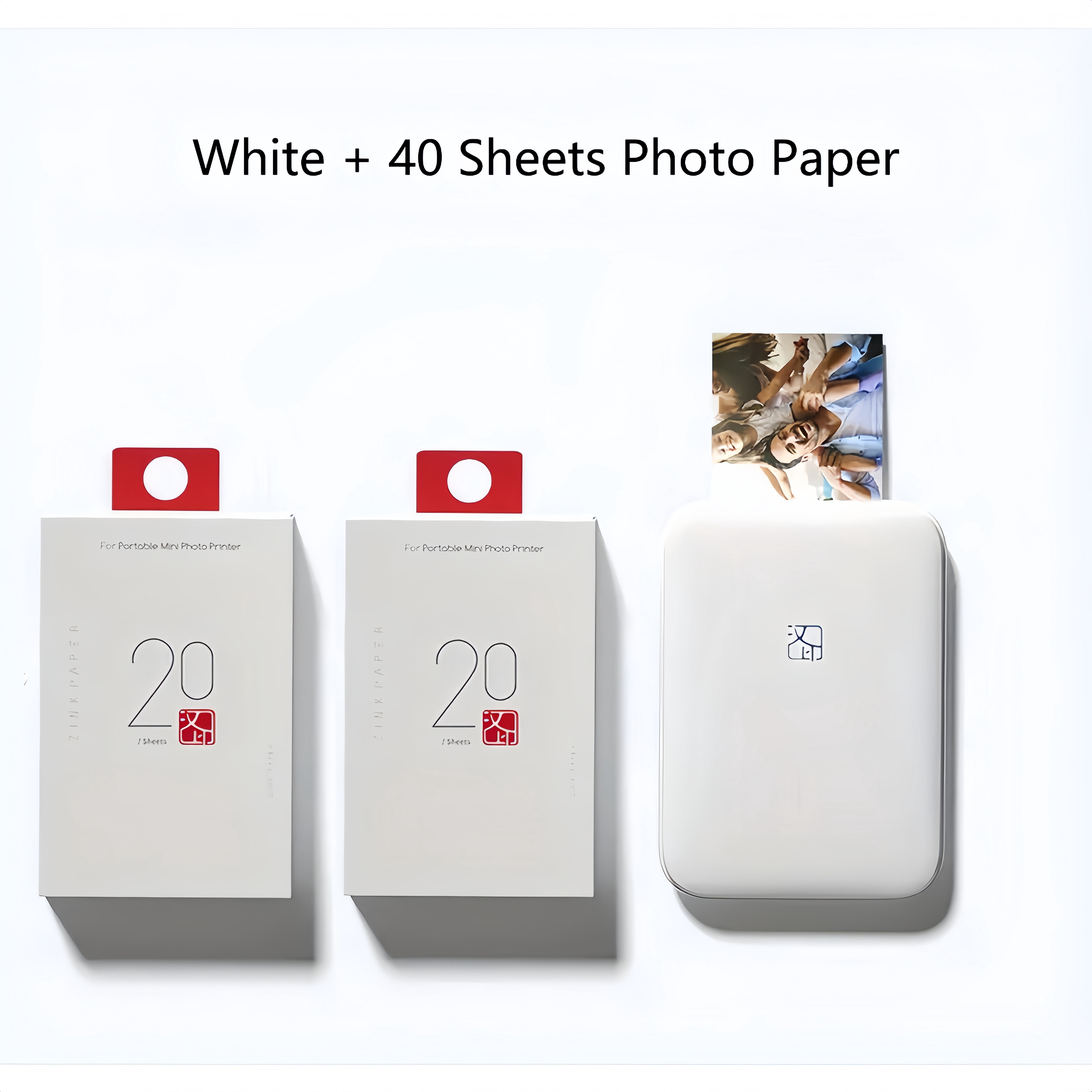 Wireless Portable ZINK Photo Printer for iOS Android - Mini Mobile Phone Printer with High Definition Color Reproduction (Includes 5 Free Sheets)