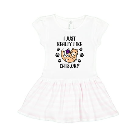 

Inktastic I Just Really Like Cats Ok Gift Toddler Girl Dress