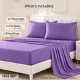 thumbnail image 4 of Lux Decor Collection Full Size Bed Sheets - 4 Piece Set - High GSM Brushed Microfiber - Fits up to 16 Inches Deep Pocket - Full, Purple, 4 of 10