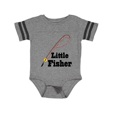 

Inktastic Little Fisher Fishing Gift Baby Boy or Baby Girl Bodysuit