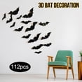 thumbnail image 1 of TIMIFIS Wall Stickers Halloween Decoration PVC Bat Wall Stickers 3D Stereo Bat Stickers 112pcs Fall Decorations For HomeFall, 1 of 7