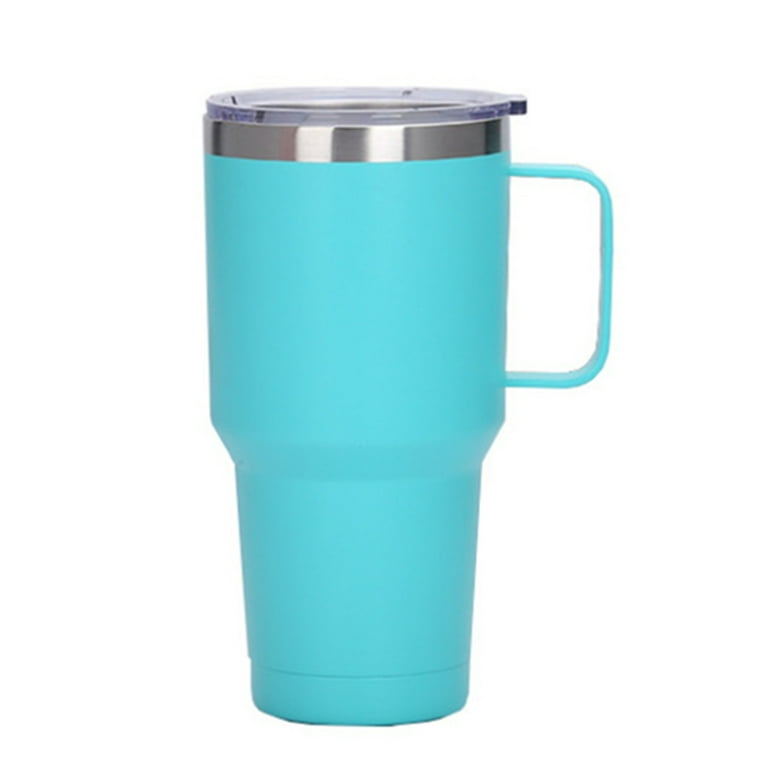 EcoVessel Metro Trimax Vacuum Insulated Stainless Steel Tumbler Cup, Coffee Mug with Slider Lid - 16 oz (Aqua Jade), Green