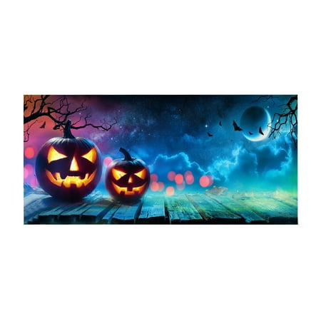 

Hlandsky Halloween Garage Door Decorations Witch Halloween Garage Door Cover 4.92 X 2.46 Ft Bat Garage Door Banner Large with for Halloween Front Porch Wall Decorations.