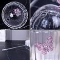 thumbnail image 6 of Ribbed Glass Cups Butterfly Decoration 13 Oz Drinking Glassware with Lids and Straws Creative Iced Coffee Glasses, Striped Drink Cups for Iced Coffee, Juice, 6 of 9