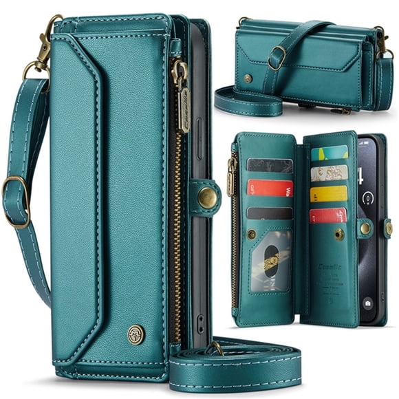 El modelo de utilidad es adecuado para la funda para teléfono móvil 15 con billetera con cremallera y tapa abatible multifunción, carcasa para teléfono móvil.