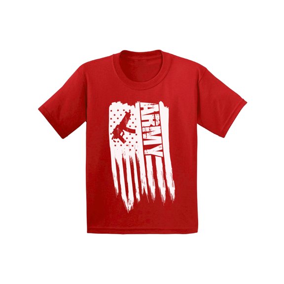 Awkward Styles American Flag Army Youth Shirt 4th of July Party Pro America Army Kids T shirt Independence day Patriotic Army Tshirt for Boys Kids Gifts Patriotic Army Tshirt for Girls