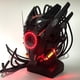 thumbnail image 3 of Máscara gótica de casco con trenzas LED Máscara de disfraz para hombre Máscara LED Casco Cosplay estilo A, 3 of 7