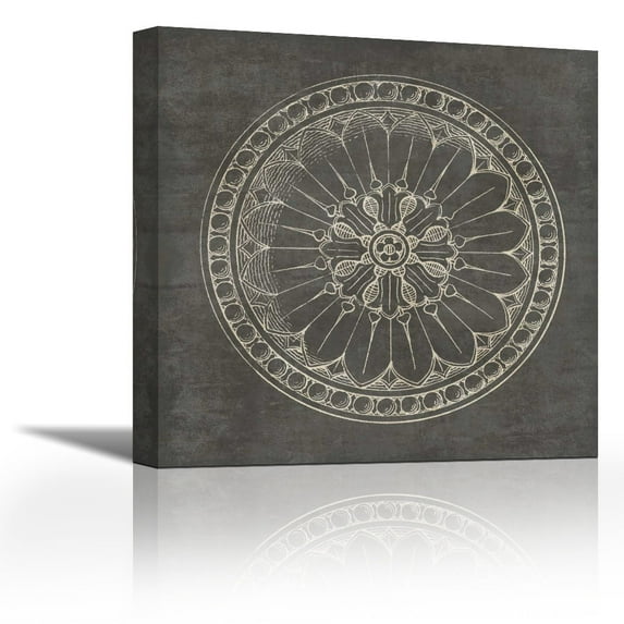 Rosette I Gray - Contemporary Fine Art Giclee on Canvas Gallery Wrap - wall décor - Art painting - 30 x 30 Inch - Ready to Hang