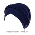 thumbnail image 1 of Maoww Fashionable Solid Turban Comfortable Single Layer Breathable Assorted Colors Head Scarf Wraps Hair Bonnet Hats Womens Headbands for Women Navy, 1 of 6