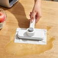 thumbnail image 3 of No-Touch Snap Grip Mini Mop - Mini Cleaning Mop Kit, One Press Disposable Wipe Holder, Compact Multi-Surface Cleaning Tool for Countertop, Bathroom, Glass & Table, 360 Degree Rotatable,Grey, 3 of 9