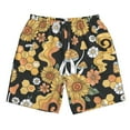 thumbnail image 4 of Bixox Men's Mushrooms Honeycomb printing Casual Classic Fit Short Summer Beach Shorts, 4 of 6