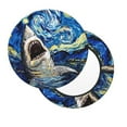 thumbnail image 3 of Round Bar Stool Seat Covers, Vintage Starry Sky Shark Elastic Round Chair Cover Stool Seat Slipcover Bar Stool Cushions Round Pad for 12-14 inch, 3 of 7