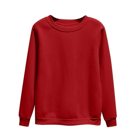 mihongmao Corset Tops for Women Women s Oversized Round Neck Sweatshirts Long Sleeve Turtleneck Velvet Sweatshirt Womens Tops Clearance under $5 Wine XL