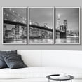 thumbnail image 3 of wall26 Framed Canvas Print Wall Art Set Black &amp; White Manhattan Bridge in NYC Architecture &amp; Maps Cityscape Photography Realism Rustic Scenic for Living Room, Bedroom, Office - 24"x36&qu, 3 of 5