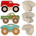 thumbnail image 2 of Monster Truck Cutouts Crafts Wooden Cars for Painting 30Pcs Set, 2 of 2