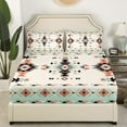 thumbnail image 3 of Erosebridal Hippie Aztec Full Sheet Sets, Mandala Boho Bedding Full Size, Tribal Geometry Decor 4pcs, 3 of 7