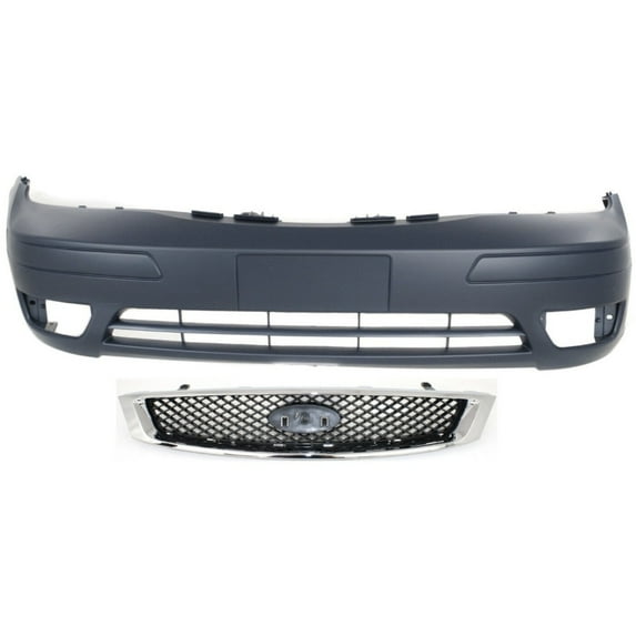 Bumper Cover and Grille Kit For 2005-2007 Ford Focus Front Primed