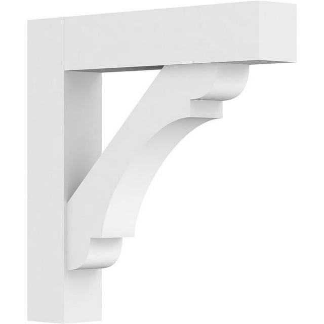 Ekena Millwork BKTP03X20X20OLY05 Standard Olympic Architectural Grade PVC Bracket with Block Ends - 3 x 20 x 20 in.