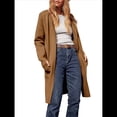 thumbnail image 3 of Abrigo Informal Cómodo de Lana con Solapa para Mujer, Chaqueta Informal de Moda, Abrigo , Ropa de Otoño e Invierno Marrón XXL, 3 of 10