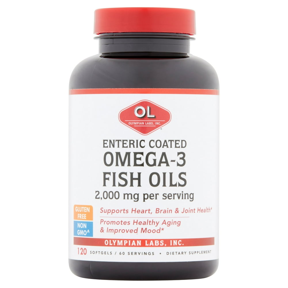 Olympic Labs Omega3 Fish Oils Enteric Coated Softgels, 2000 Mg, 120 Ct
