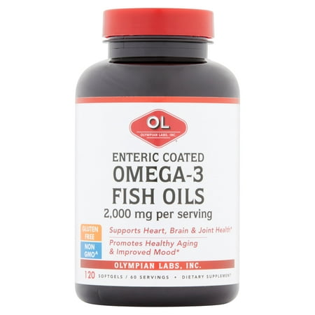 Olympic Labs Omega-3 Fish Oils Enteric Coated Softgels, 2000 Mg, 120 (Best Enteric Coated Fish Oil)