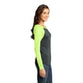 thumbnail image 3 of District Adult Female Women Electric Heather T-Shirt Neon Lime/Blk 2X-Large, 3 of 6