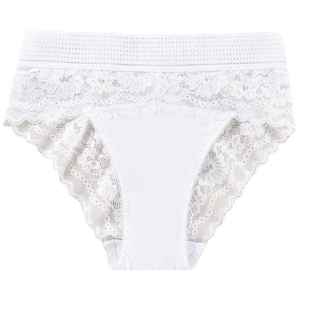 FAIWAD Women s Lace Hipster Panty Elastic High Waist Cotton Crotch Hollow Out Breathable Briefs