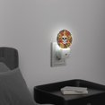 thumbnail image 2 of Round LED Night Lights Lamp with Dusk to Dawn Sensor, Colorful Floral Surrounded Sugar Skull Night Light Plug Into Wall for Kids Room, Bedroom, Bathroom, Kitchen, Hallway, 2 of 4
