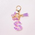 thumbnail image 1 of Feltree Initial Letter Keychains for Women Tassel Purple Cute Car Keychain for Wallet Backpack Bag, 1 of 8