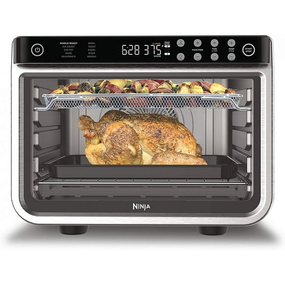 Restored Ninja DT201 Foodi 10-in-1 XL Pro Air Fry Oven, Large Countertop Convection Oven, Digital Toaster Oven, Dehydrate, Reheat, 1800 Watts, Stainless (Refurbished)