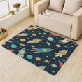thumbnail image 2 of Space Rug for Kids Room - 6x8 Rug - Space Rug - Solar System Galaxy Outer Space Area Rug - Cartoon Planet Rocket Rugs - Boys Kids Carpet, 2 of 7