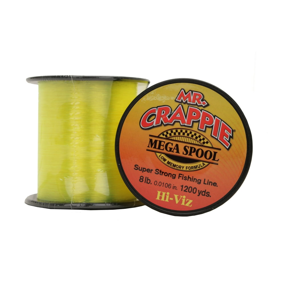 Mr. Crappie 8 Pound Hi Viz Monofilament Fishing Line 1200 Yard Spool