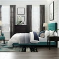thumbnail image 3 of Pemberly Row Twin Tufted Button Upholstered Fabric Platform Bed in Teal Blue, 3 of 5