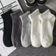 thumbnail image 2 of 3Pairs Soft Men Black White Warm Cotton Socks Set Autumn Winter Male Solid Color Breathable Business Sport Short Socks For Men, 2 of 5