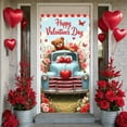 thumbnail image 3 of Red Truck Valentine's Day Banner Teddy Bear Love Display Pink Roses Cherry Blossom Romantic Backdrop for Valentine's Day Party Romantic Date Photo Shoot, 3 of 9