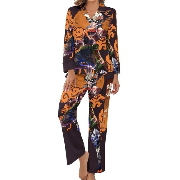Pijamas de My Hero Academia para mujer, ropa de dormir suave de Manga larga con cuello en V, conjunto de 2 piezas personalizado, Shoto Todoroki de Manga larga para otoño