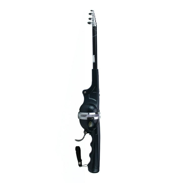 Telescopic Mini Fishing Rod Folding Pole Combo Epoxy Resin Reel Lure Fishing  Rod for Fishing (Black) 