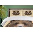 thumbnail image 4 of Ambesonne Bear Duvet Cover Sets, Strong Wild Beast Animal, 2-Queen, Brown Sand Brown, 4 of 7