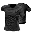 thumbnail image 2 of Men's Quick Dry T-Shirt Ice Silk Athletic Top, Short Sleeve Crewneck Solid Color Casual Tee, Moisture Wicking Breathable Summer Shirt For Gym Workout Daily | Zenithor,Black L, 2 of 6