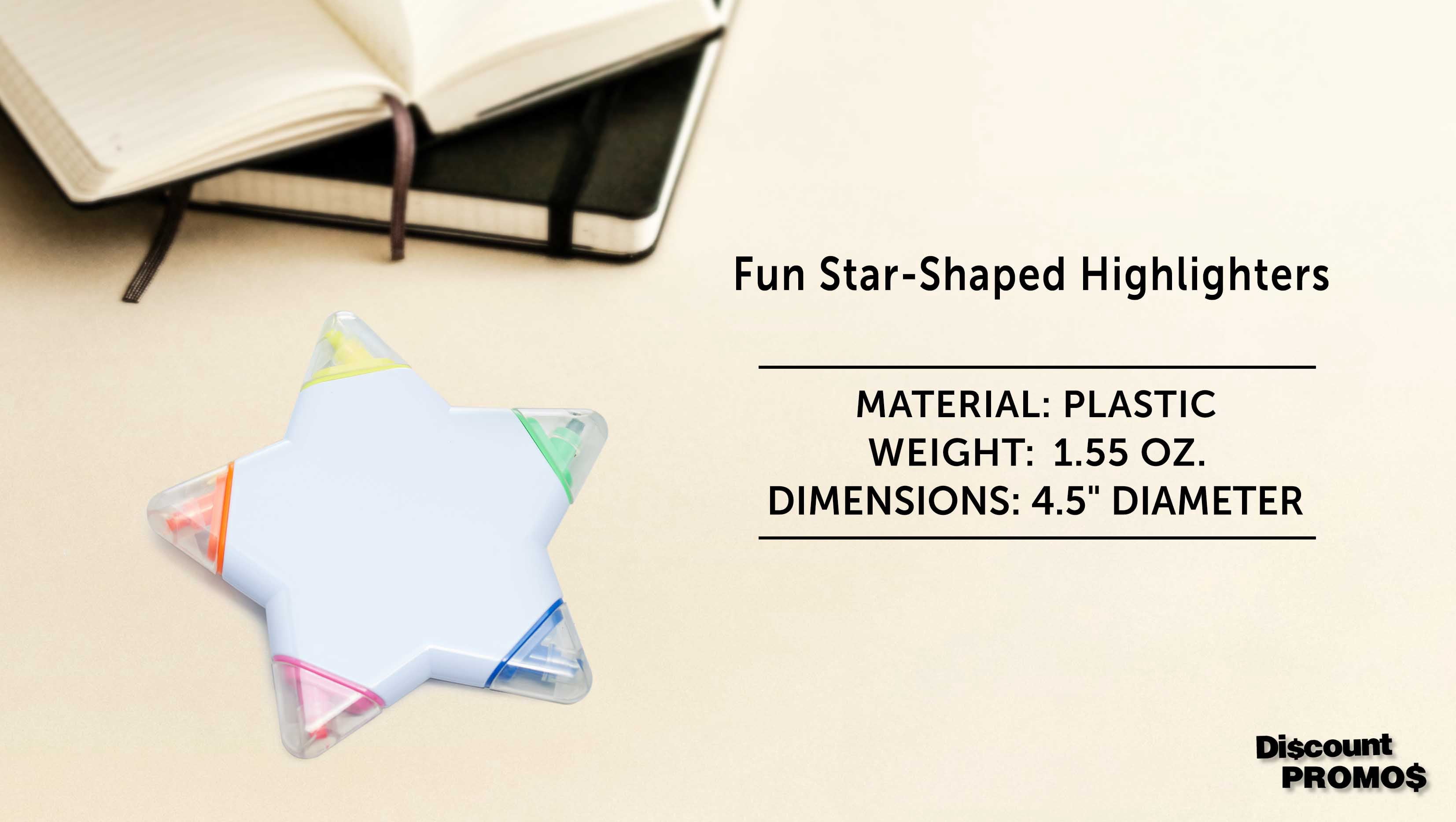 10 Star Shaped 5 Color Highlighters Pack - Stylish, Durable, Vibrant, Fair Value - White