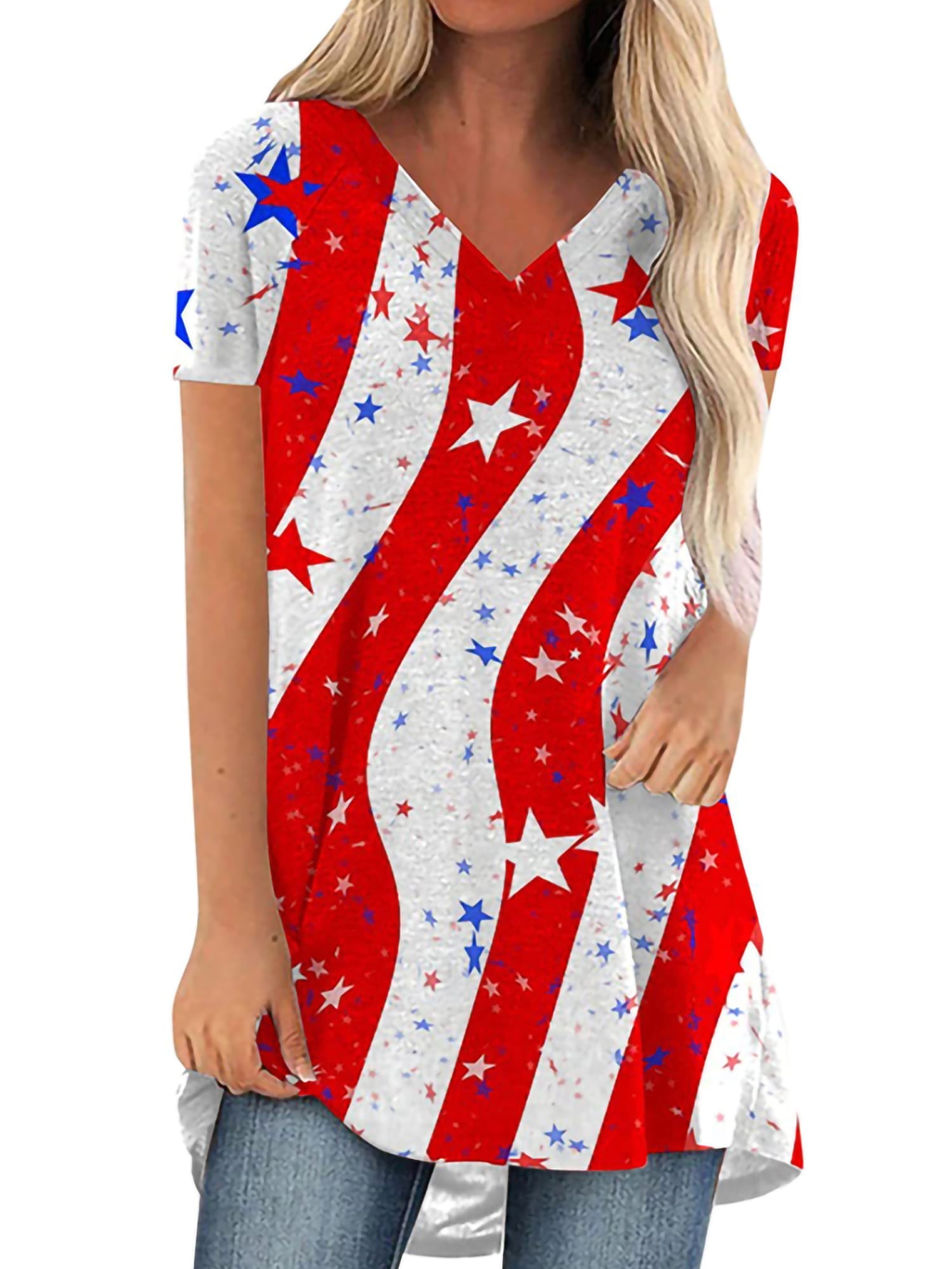 Cindysus Ladies 4th Of July Independence Day Summer Tops Women ...