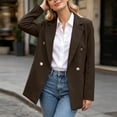 thumbnail image 6 of Xinsrenus Women’s Loose Suit Jacket Basic Solid Color Lapel Button front Blazer Versatile Business Work Uniform, 6 of 7