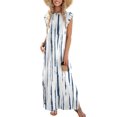 thumbnail image 1 of Vestido Zeagoo con estampado floral, maxi, verano, playa, azul M, 1 of 4