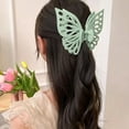 thumbnail image 5 of Censtreet Large Non-Slip Metal Sparkly Butterfly Hair Jaw Clips for Women - Strong Hold Cute Hair Claws, Headwear Gifts, 5 of 6