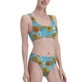 thumbnail image 2 of Vsdgher Womens High Waisted Bikini Sets Two Piece Swimsuit Sunflowers Print Tummy Control Bathing Suit-Large, 2 of 8