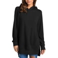 thumbnail image 1 of Sudaderas con capucha para mujer, suave, transpirable, color puro, informal, estilo suelto, sudadera con capucha para mujer, fiesta, viaje, negro, S, 1 of 7